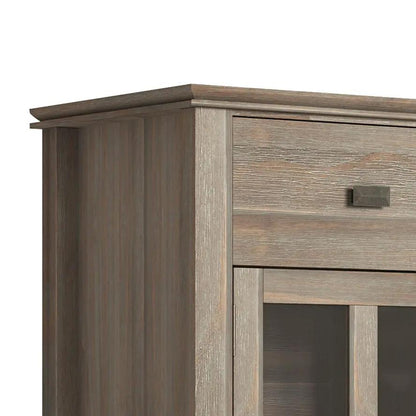 Artisan Handcrafted Sideboard Buffet in weathered gray wood with metal knob on Tampa Home & Garden Store