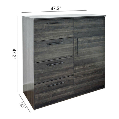 Robin Gentleman’s Chest dark gray wood with left drawers and right door by HouseOfZazla on Tampa Home & Garden Store