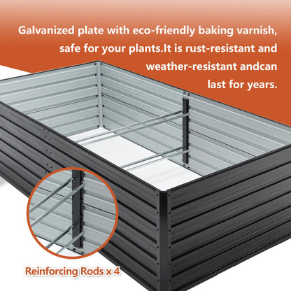 Galvanized Metal Raised Garden Bed for Outdoors
