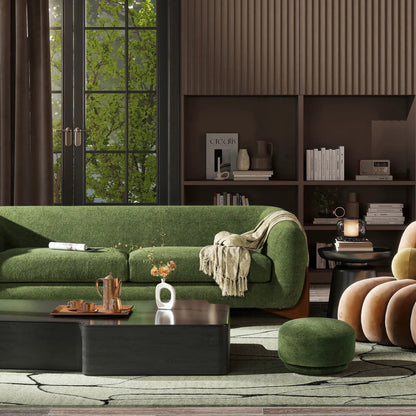 Fuji mushroom footstool ottoman, green upholstered by Unique Piece Furniture on Tampa Home & Garden Store