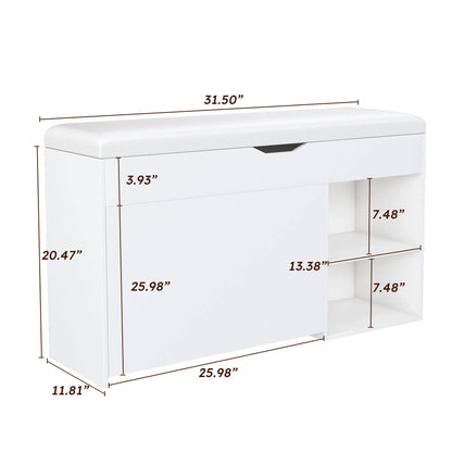 Modern Entryway Bench With 3 Tier Drawers