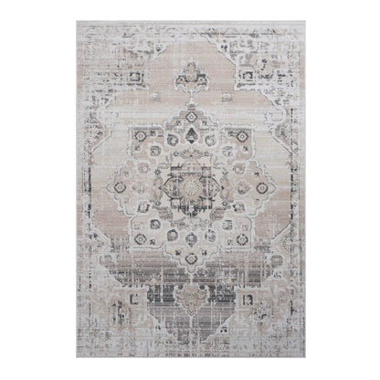 Payas Medallion Rug, neutral beige-gray distressed area rug by Unique Piece Furniture on Tampa Home & Garden Store