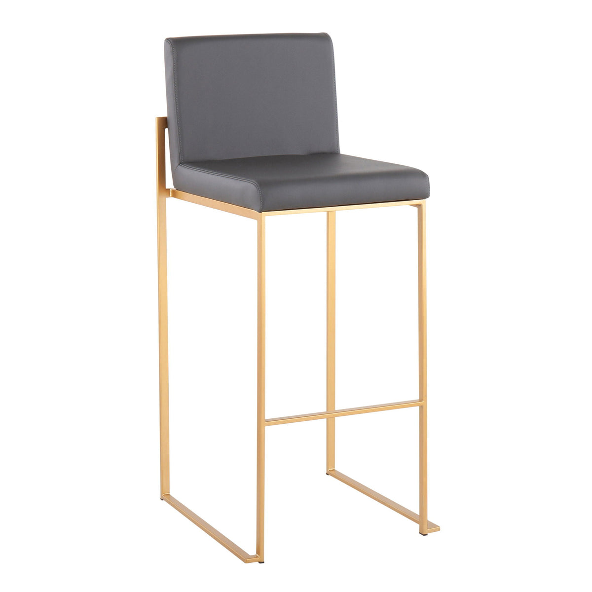 Contemporary highback barstool with upholstery and gold metal frame fabric or faux leather on Tampa Home & Garden Store