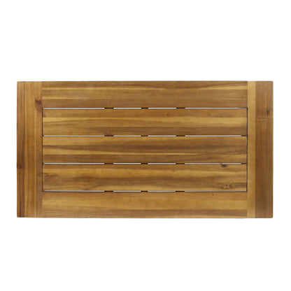 Modern Outdoor Acacia And Metal Coffee Table