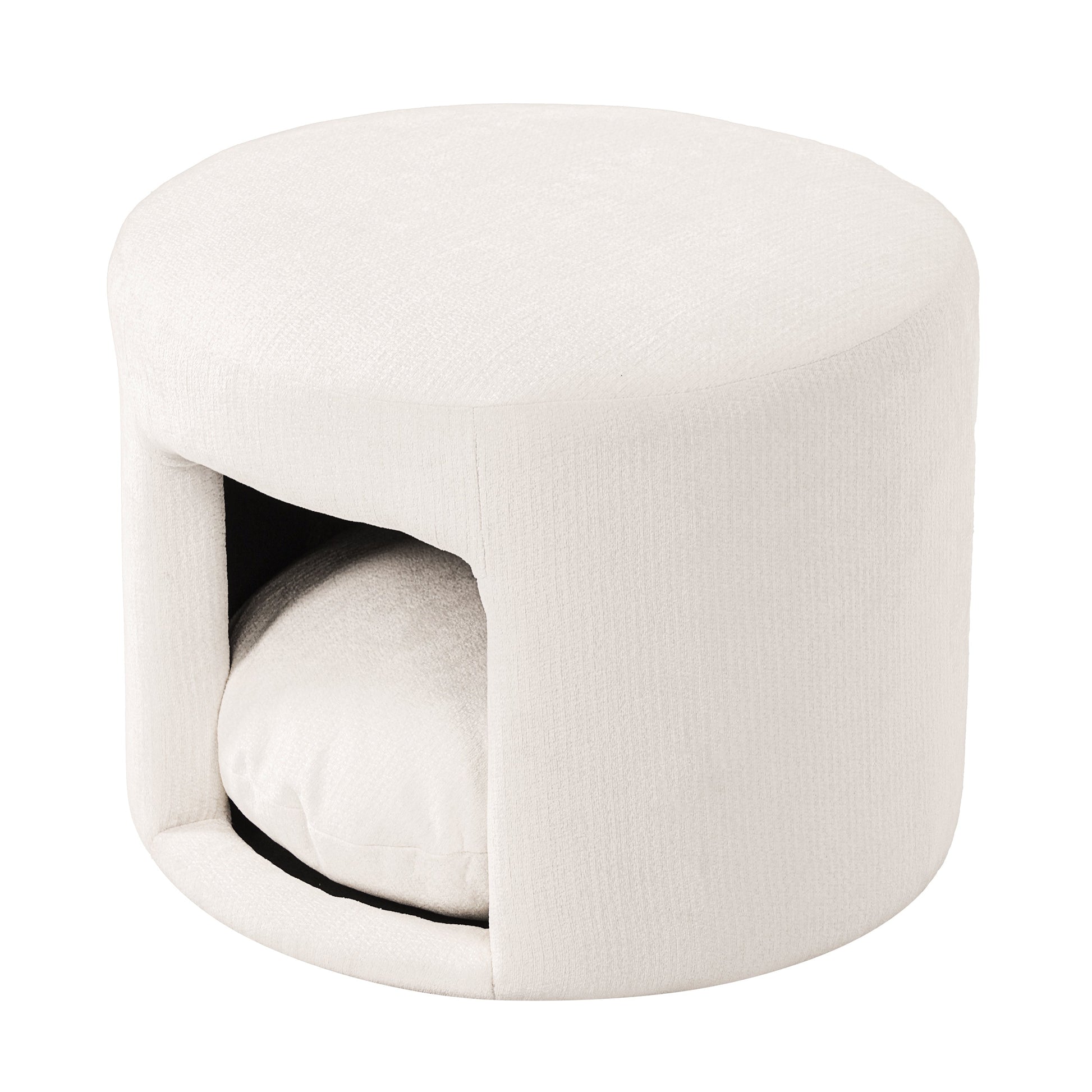 Beige fabric ottoman with hidden storage nook by HouseOfZazla on Tampa Home & Garden Store