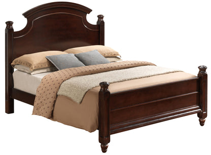 Bed Hand Carved Traditional panel bed frame in dark wood by HouseOfZazla on Tampa Home & Garden Store