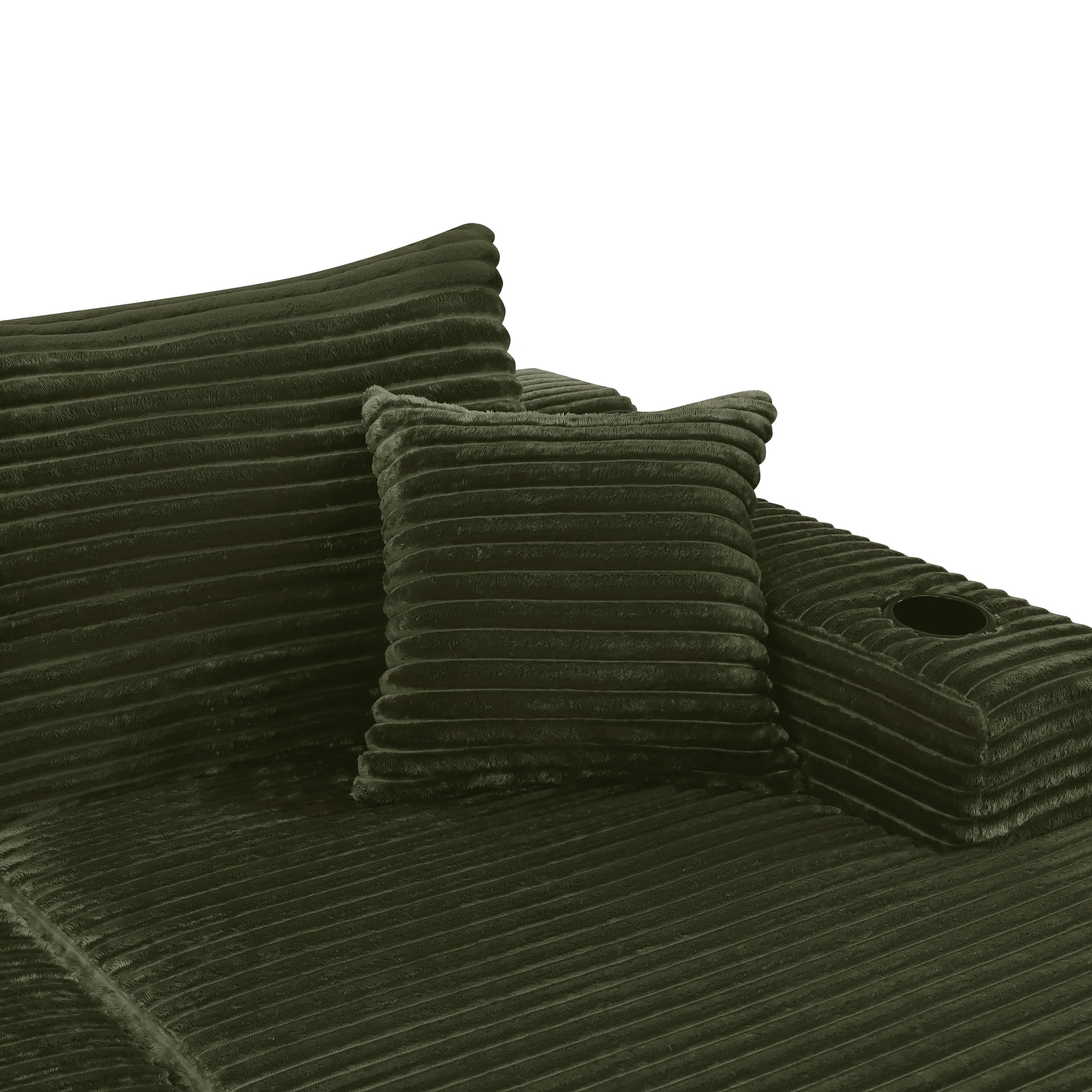 134in Cloud sectional sofa cushions in dark green velvet with ribbed texture, HouseOfZazla on Tampa Home & Garden Store