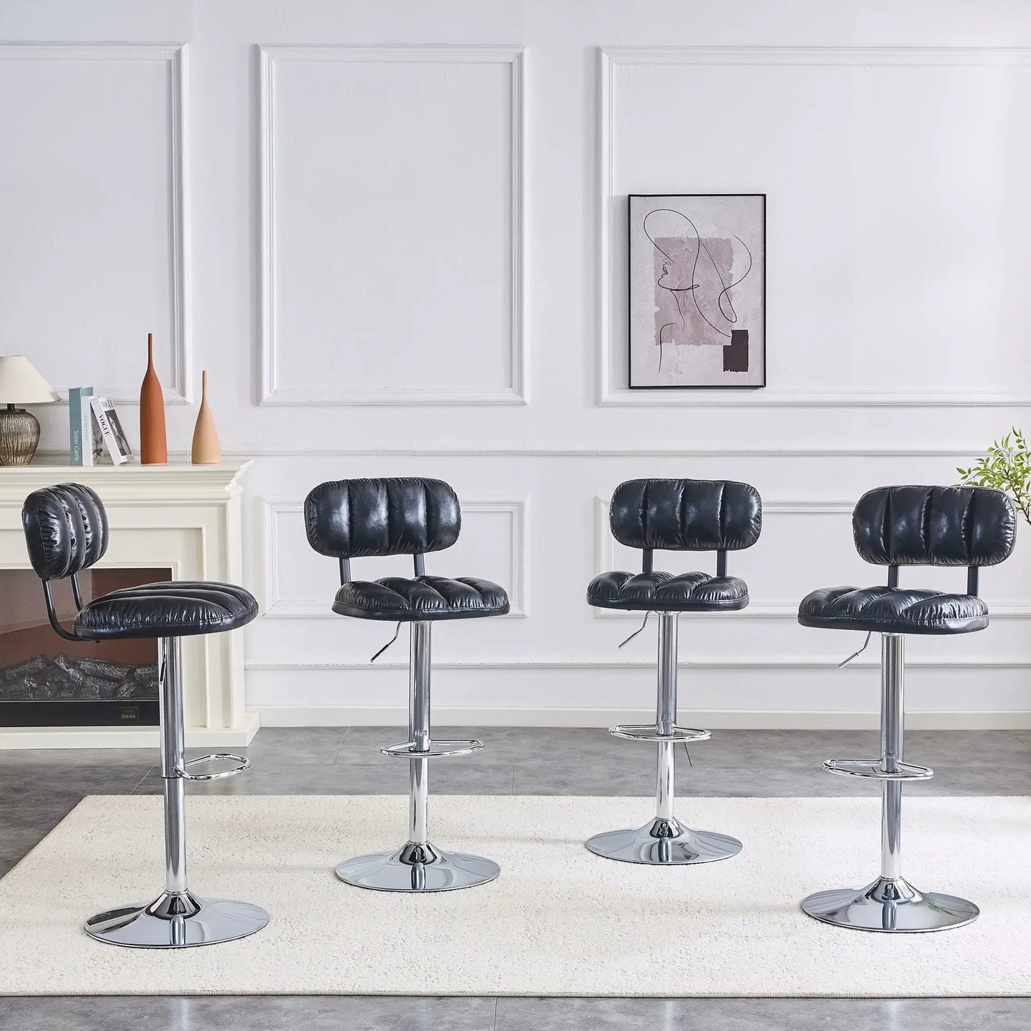 Adjustable Bar Stools With Footrest For Island