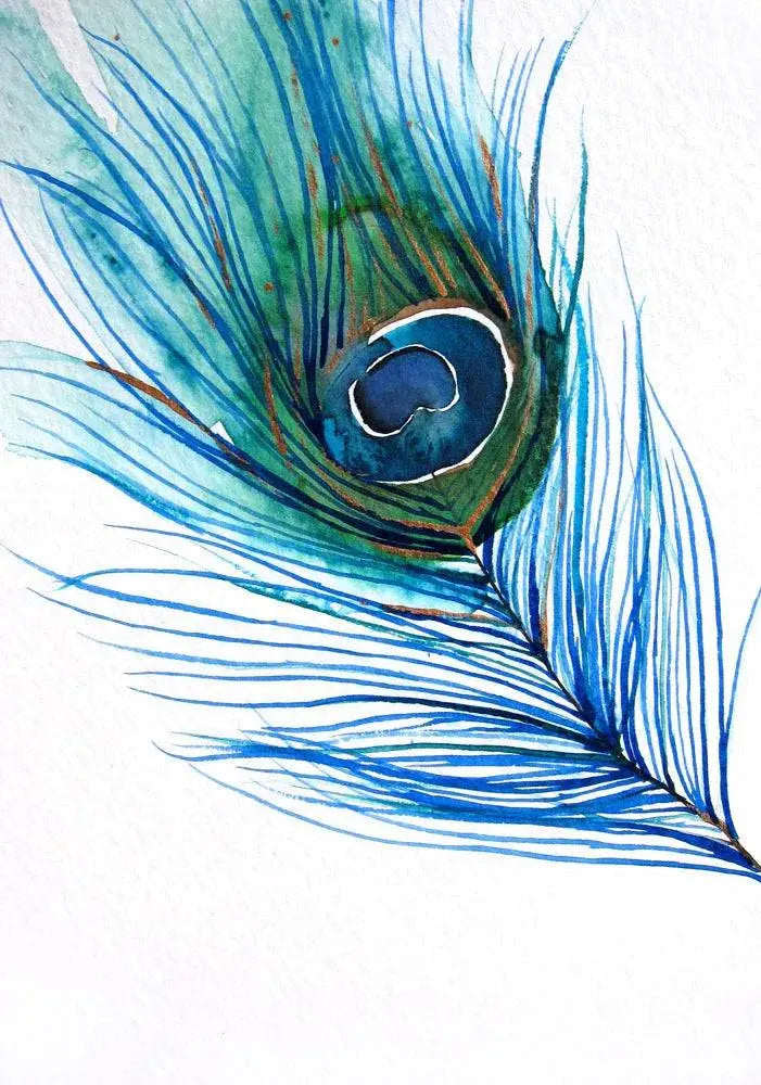 Lámina artística de plumas de pavo real