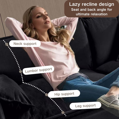 Modern Comfy Deep Seat Modular Sectional Sofa Cloud Couch Ottoman black by HouseOfZazla on Tampa Home & Garden Store