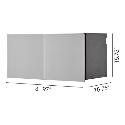 Astro Series 3-door wall storage cabinet metallic gray fronts with dark side panel by HouseOfZazla on Tampa Home & Garden Store