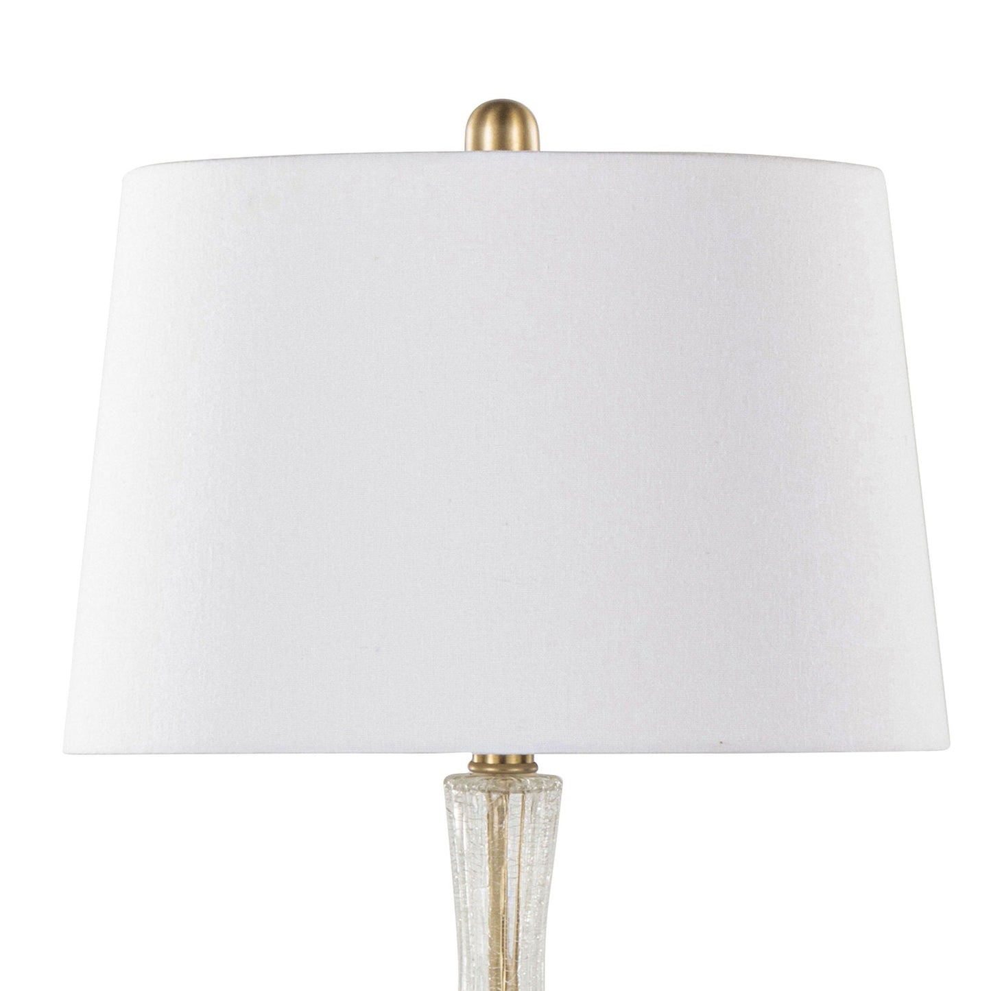 Jenny Contemporary Table Lamp set of 2 with white shade, gold-tone finial, crystal base HouseOfZazla on Tampa Home & Garden Store
