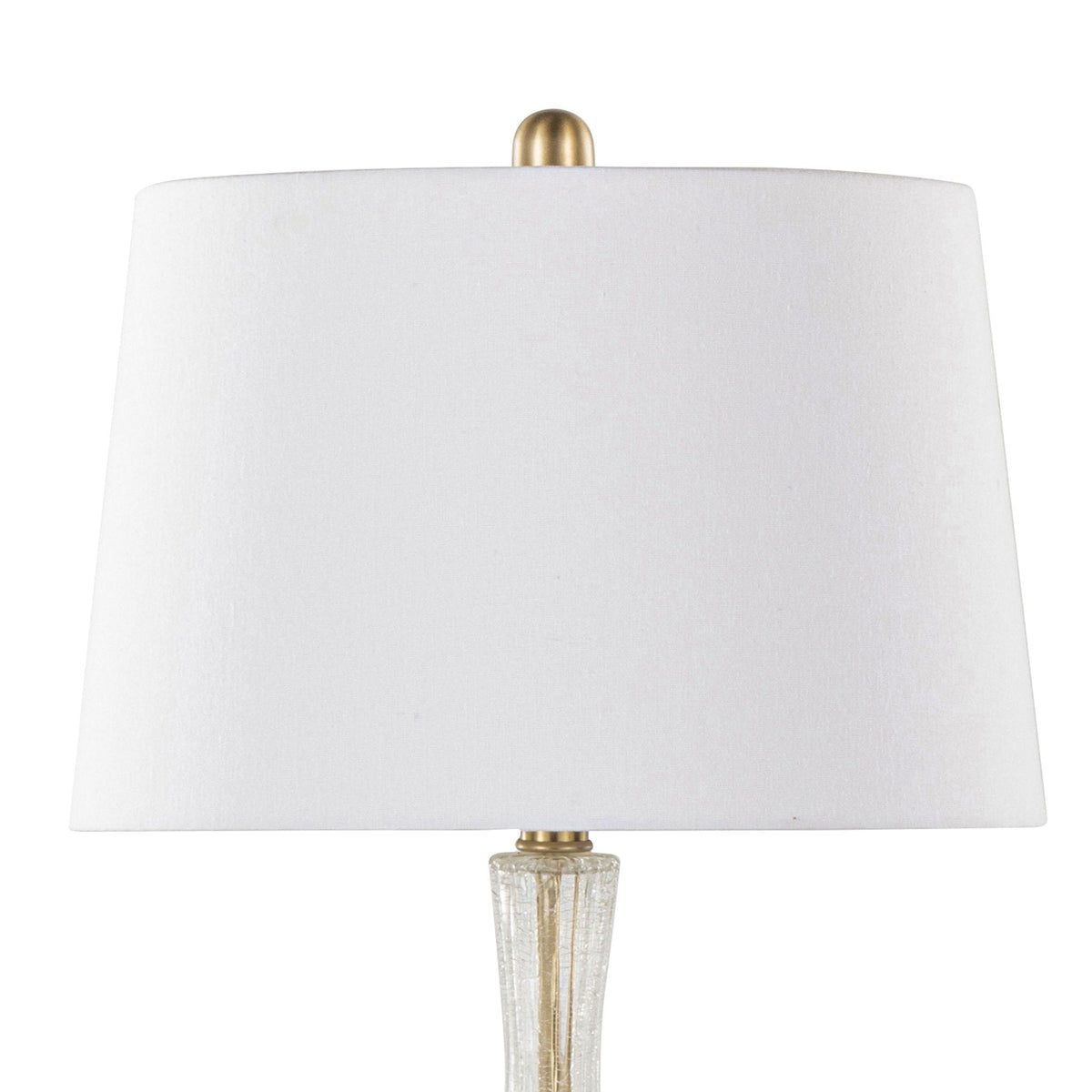 Jenny Contemporary Table Lamp set of 2 with white shade, gold-tone finial, crystal base HouseOfZazla on Tampa Home & Garden Store