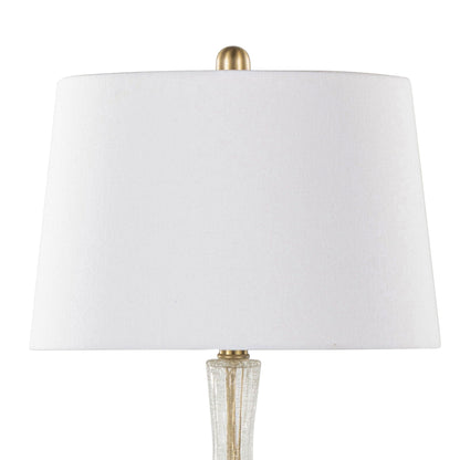 Jenny Contemporary Table Lamp set of 2 with white shade, gold-tone finial, crystal base HouseOfZazla on Tampa Home & Garden Store