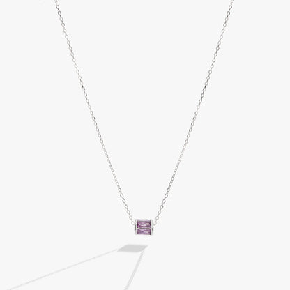 February Birthstone Pendant Necklace with purple amethyst centerpiece on silver chain on Tampa Home & Garden Store