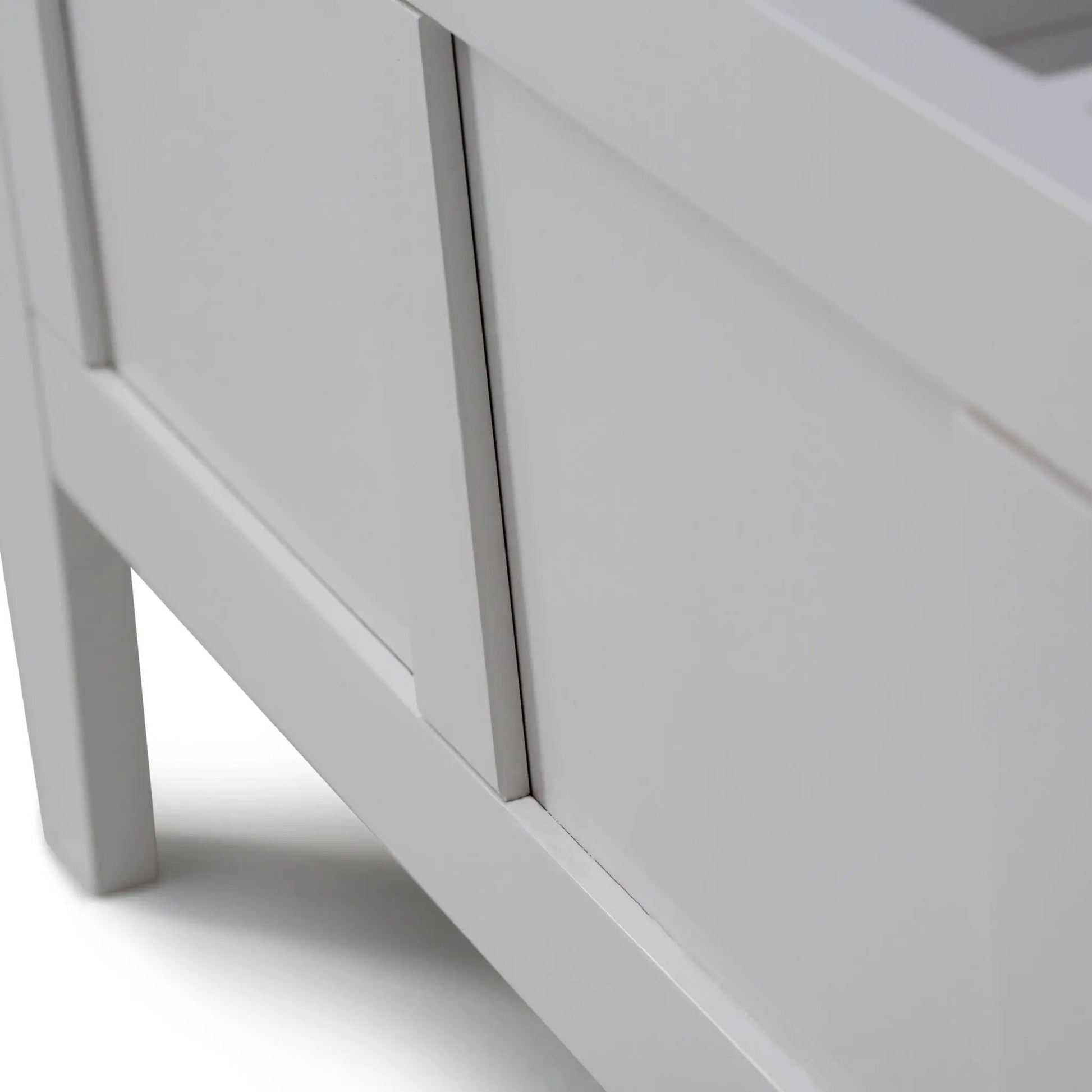 Brooklyn Handcrafted Entryway Storage Bench white wood with diagonal cross-brace on Tampa Home & Garden Store