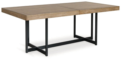 Tomtyn dining table oak finish top with black metal legs Unique Piece Furniture 5 Piece Set on Tampa Home & Garden Store