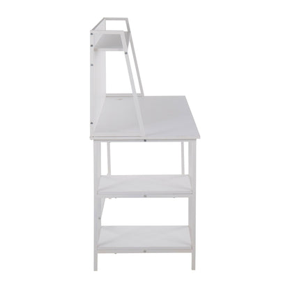 Contemporary lift-top desk with shelf storage in white finish, compact home office on Tampa Home & Garden Store