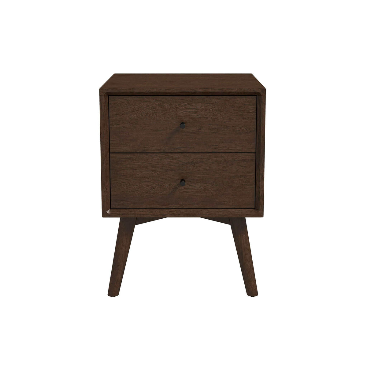 Mid-Century Modern Night Stand with 2 Drawers dark brown wood by HouseOfZazla on Tampa Home & Garden Store
