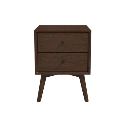 Mid-Century Modern Night Stand with 2 Drawers dark brown wood by HouseOfZazla on Tampa Home & Garden Store