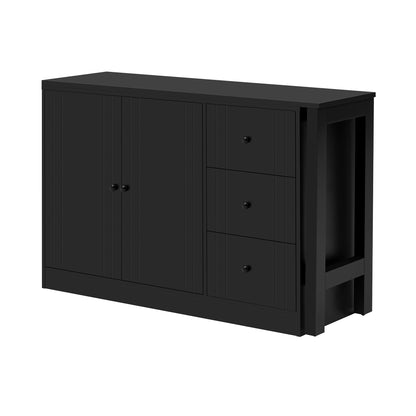 Wooden sideboard with extendable table in black finish by HouseOfZazla, servers & buffets on Tampa Home & Garden Store
