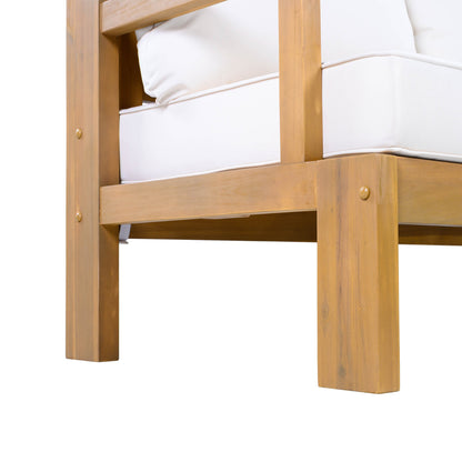 Outdoor 4-Seater Acacia Wood Patio Set for Home