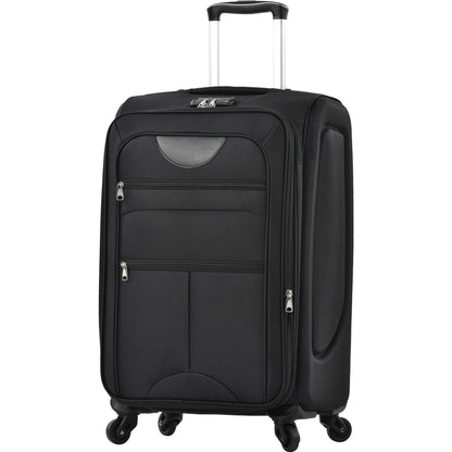 HouseOfZazla softside expandable 3-piece luggage set upright black suitcase with spinner wheels on Tampa Home & Garden Store