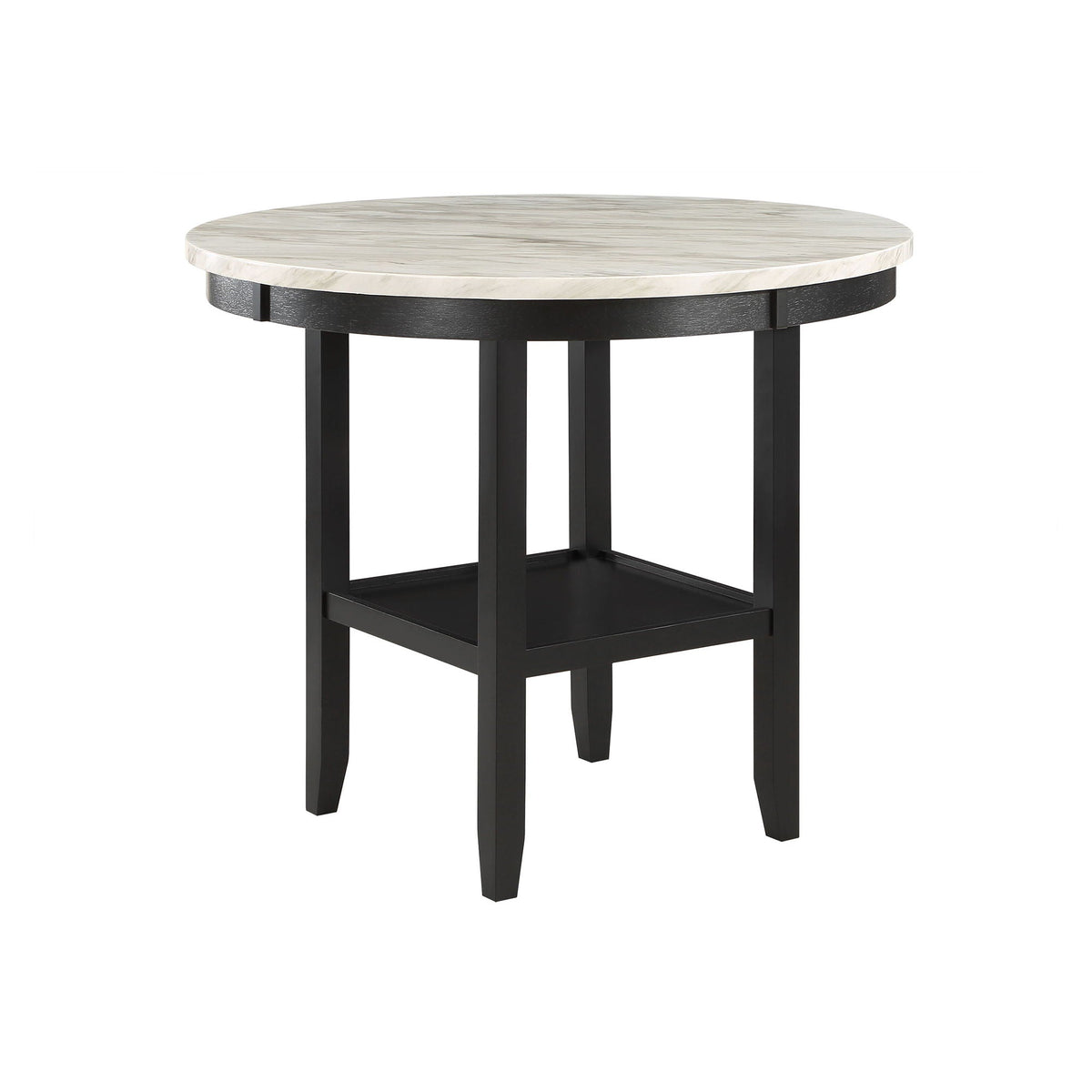 Greta antique white bar table with marble top and built-in shelf HouseOfZazla on Tampa Home & Garden Store
