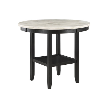 Greta antique white bar table with marble top and built-in shelf HouseOfZazla on Tampa Home & Garden Store