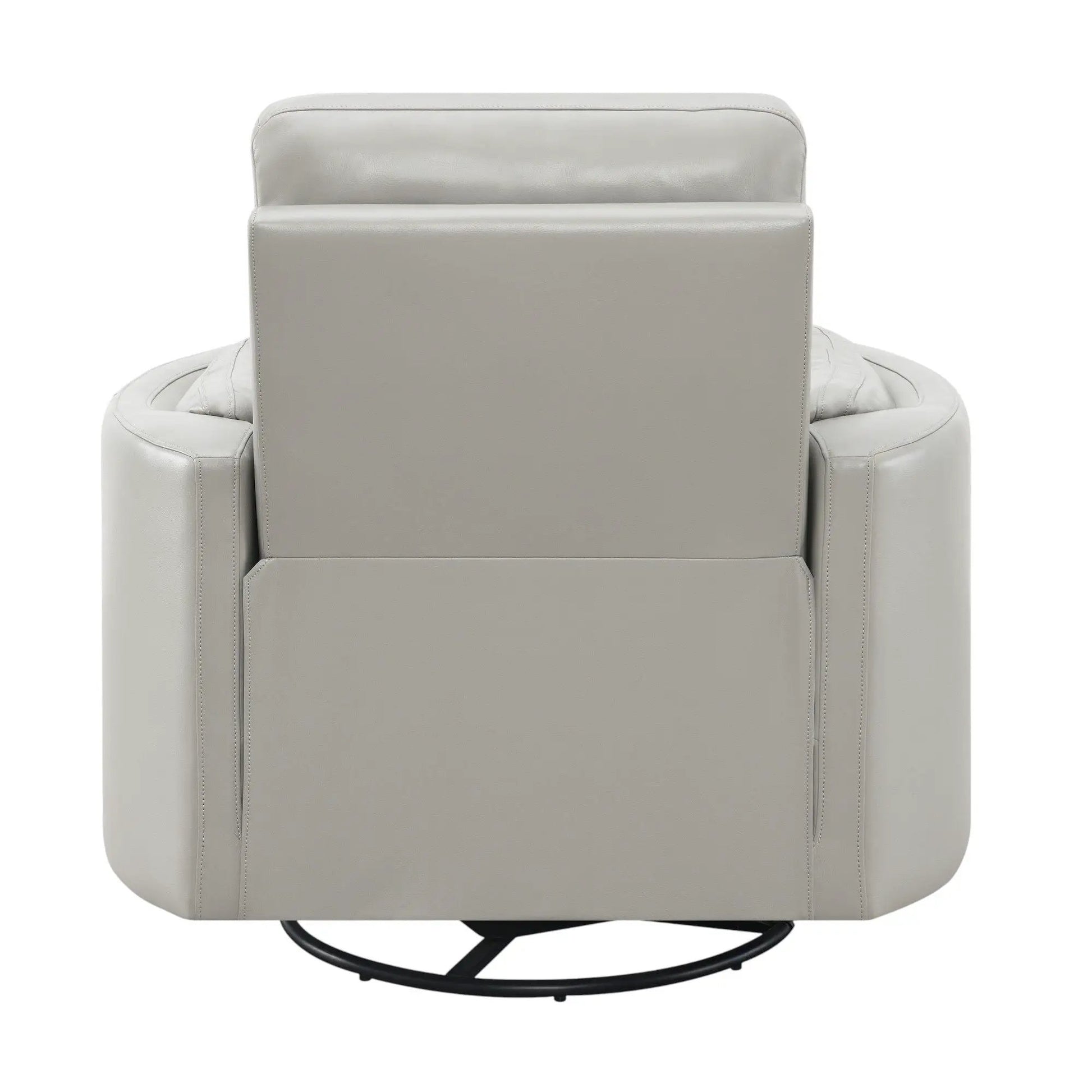 Sagen Glider Recliner Swivel chair in light gray leather by Unique Piece Furniture on Tampa Home & Garden Store