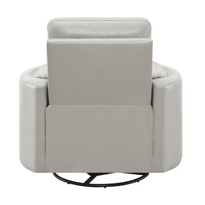 Sagen Glider Recliner Swivel chair in light gray leather by Unique Piece Furniture on Tampa Home & Garden Store