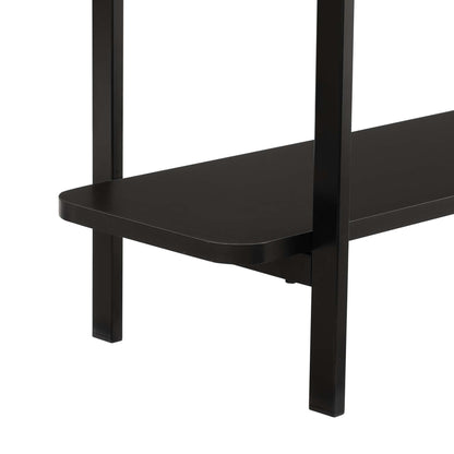 Celine 2-shelf console table in black finish with sturdy legs on Tampa Home & Garden Store
