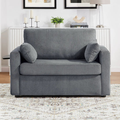 Sleeper sofa with foldable mattress by Unique Piece Furniture in dark gray ribbed fabric on Tampa Home & Garden Store