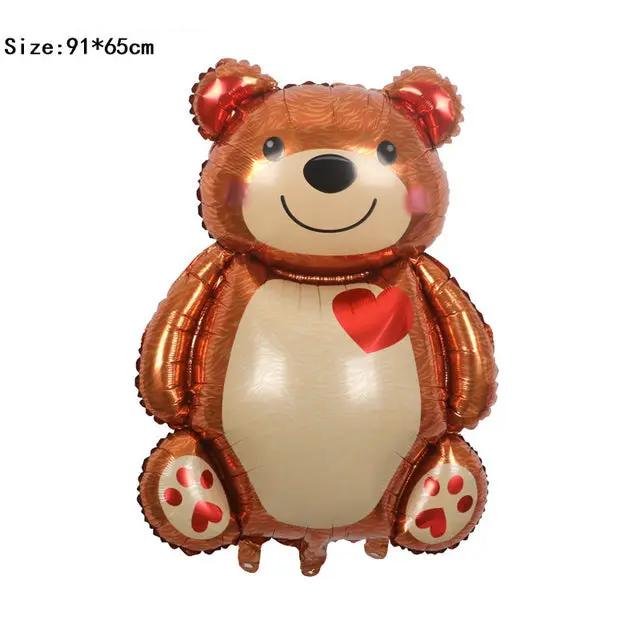 Big Bear foil balloon brown bear with cream belly and red heart 91x65 cm FLIPSTYLEZLLC on Tampa Home & Garden Store