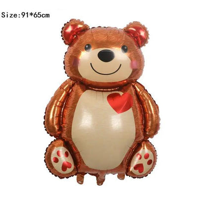 Big Bear foil balloon brown bear with cream belly and red heart 91x65 cm FLIPSTYLEZLLC on Tampa Home & Garden Store