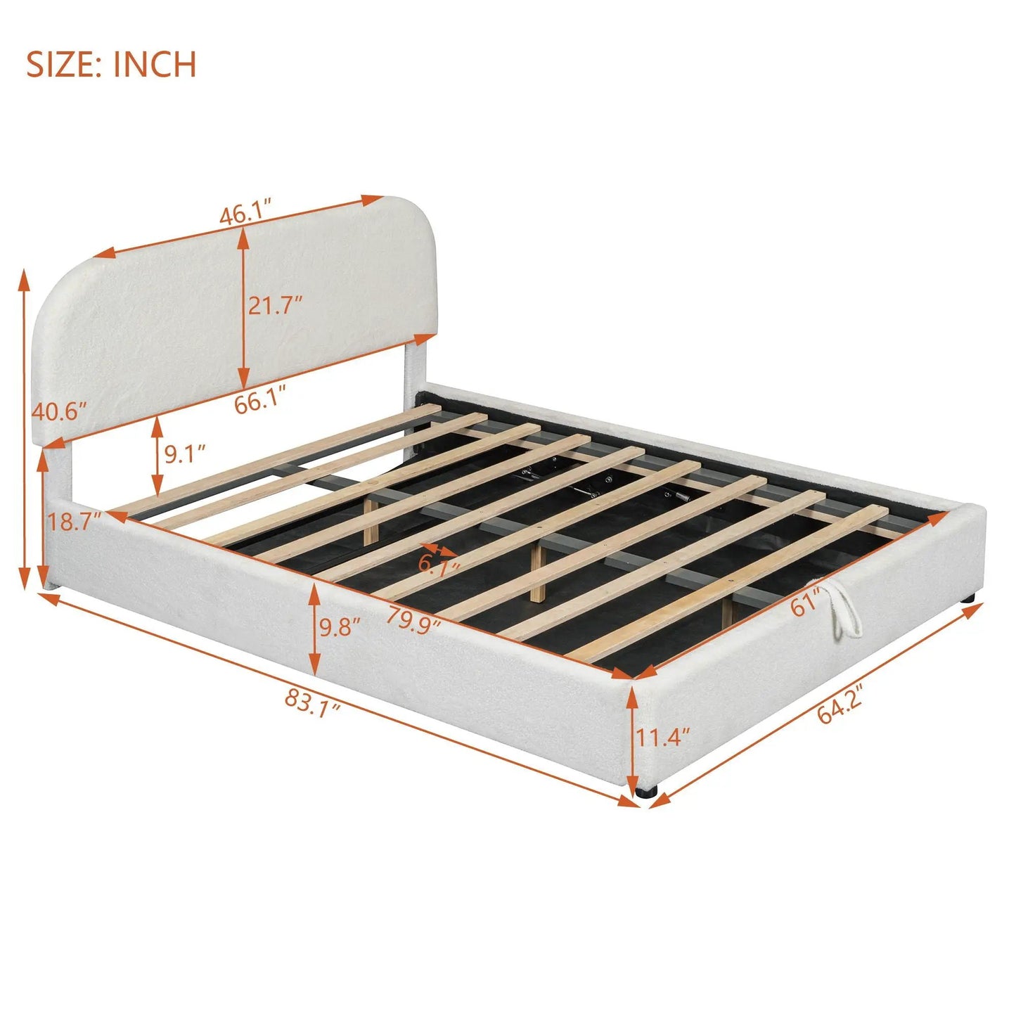 Upholstered Platform Bed With Hydraulic Storage