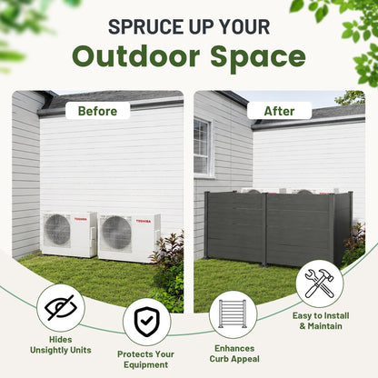 Dark Vinyl Outdoor Privacy Screen and Four Panels