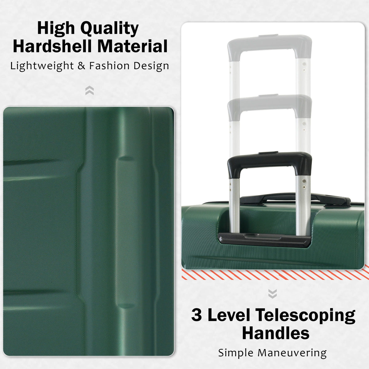 HouseOfZazla 2 piece ABS hard-shell luggage set with expandable spinner wheels TSA lock on Tampa Home & Garden Store