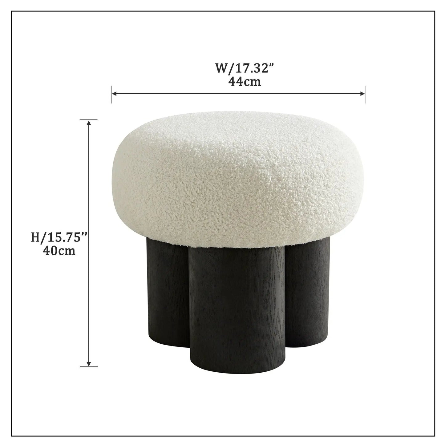 Versatile Mushroom Stool With Cushion and Walnut