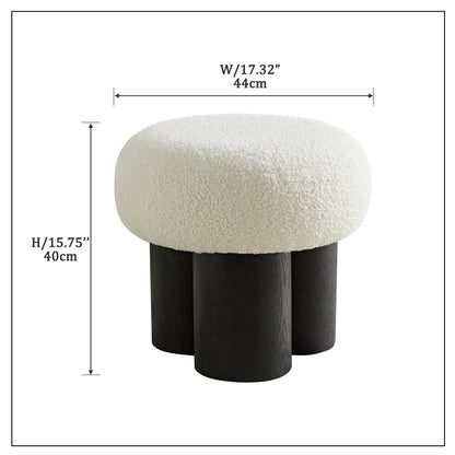 Versatile Mushroom Stool With Cushion and Walnut