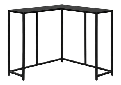 Corner accent console table black metal frame, L-shaped entryway table with sleek modern lines on Tampa Home & Garden Store
