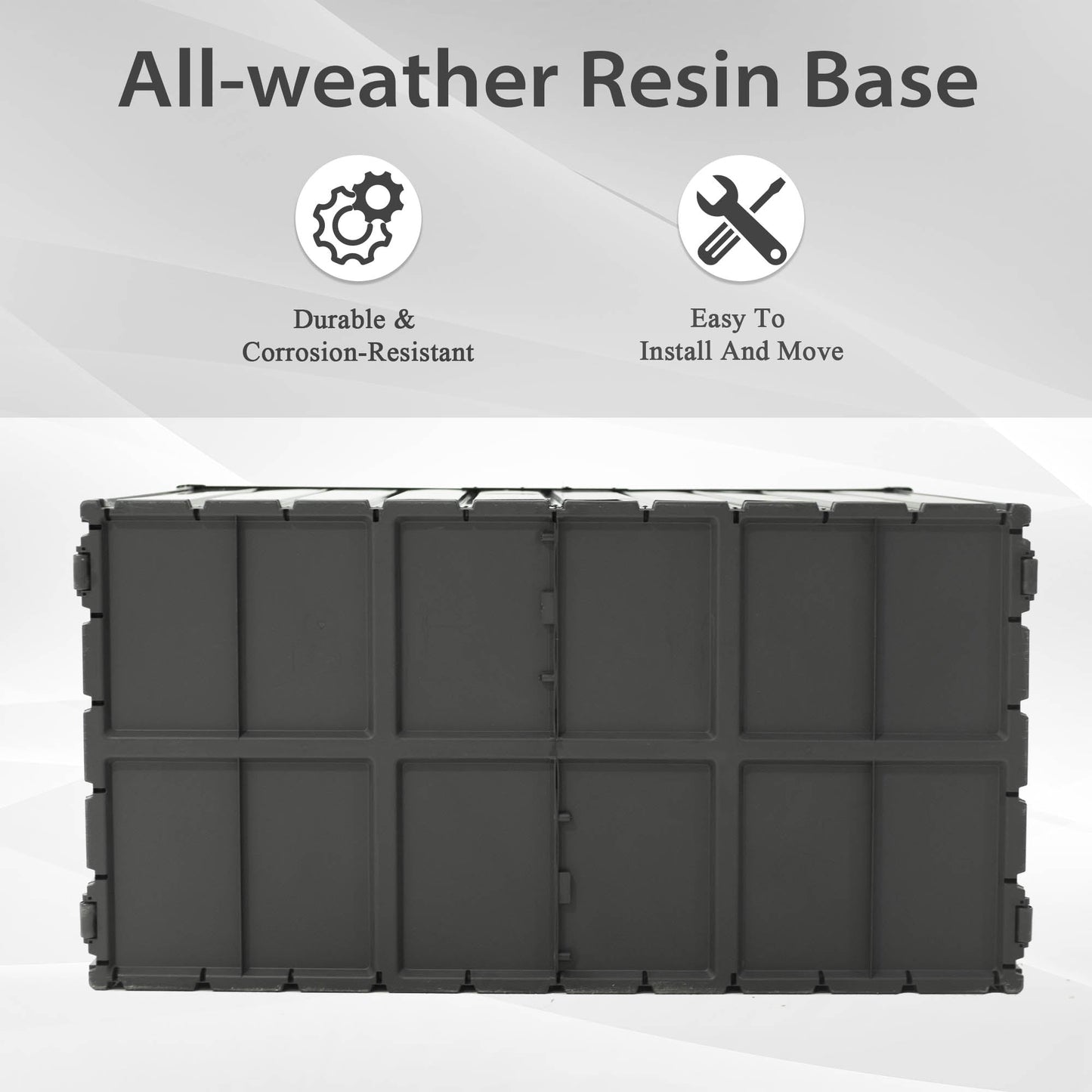 150 Gallon Outdoor Storage Deck Box by HouseOfZazla, dark gray resin, waterproof & lockable on Tampa Home & Garden Store