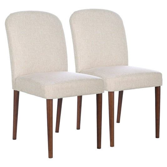 Capri Dining Chair set of 2 in beige fabric with dark wood legs Unique Piece Furniture on Tampa Home & Garden Store
