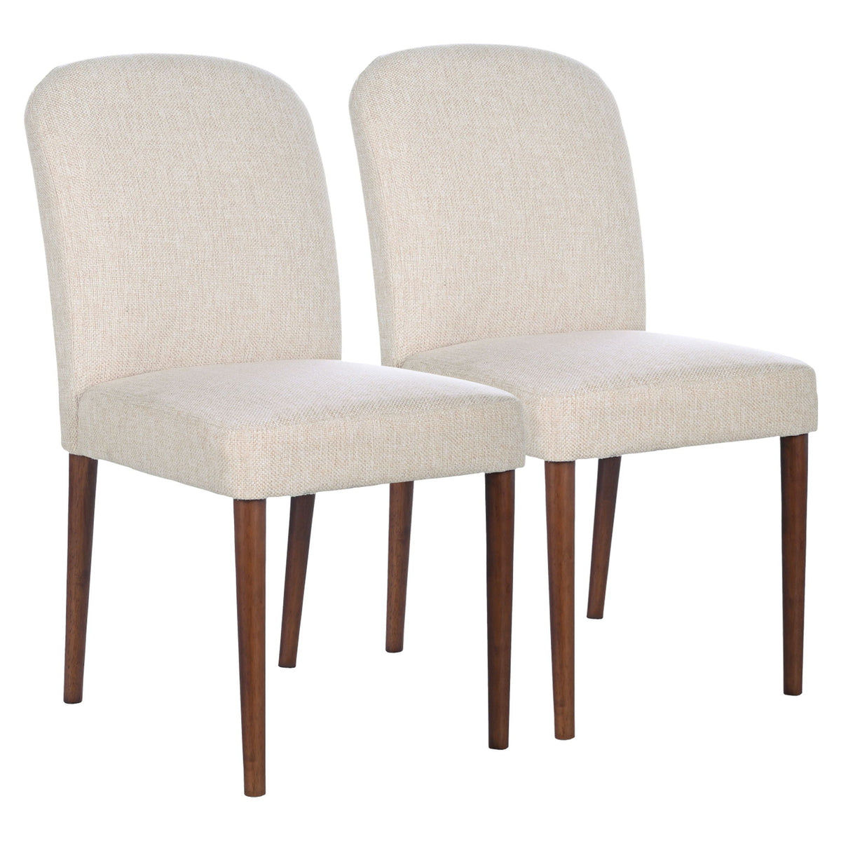 Beige linen dining chair set of 2 with solid wood legs Capri by HouseOfZazla on Tampa Home & Garden Store