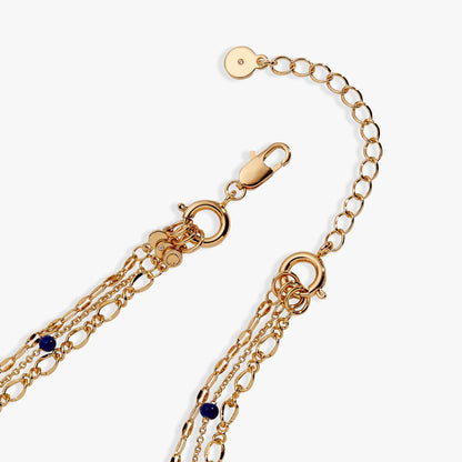 Festival Stranded Evil Eye Necklace, gold-tone chain with blue bead accents ALEX AND ANI on Tampa Home & Garden Store