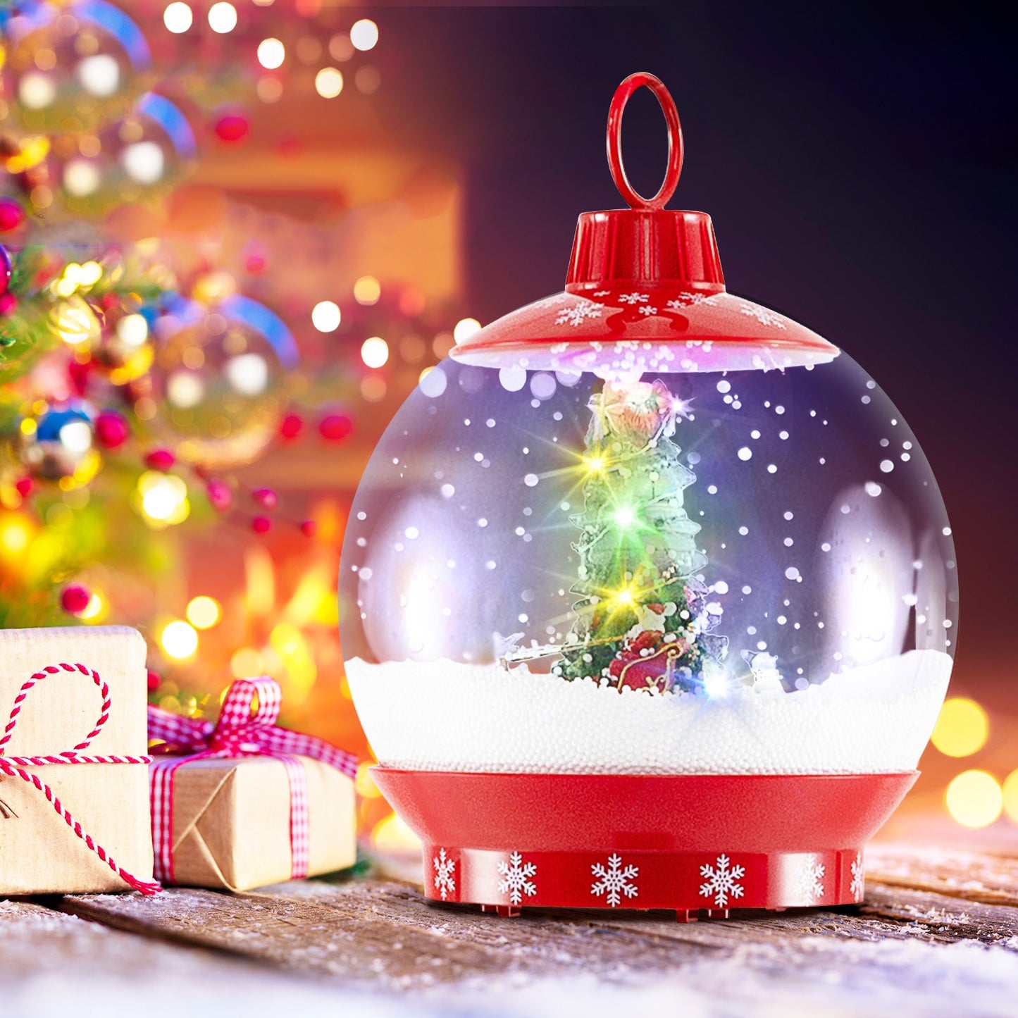 68 Inch Festive Musical Christmas Street Lamp Post with Snow Globe Lantern red DirectDeals on Tampa Home & Garden Store