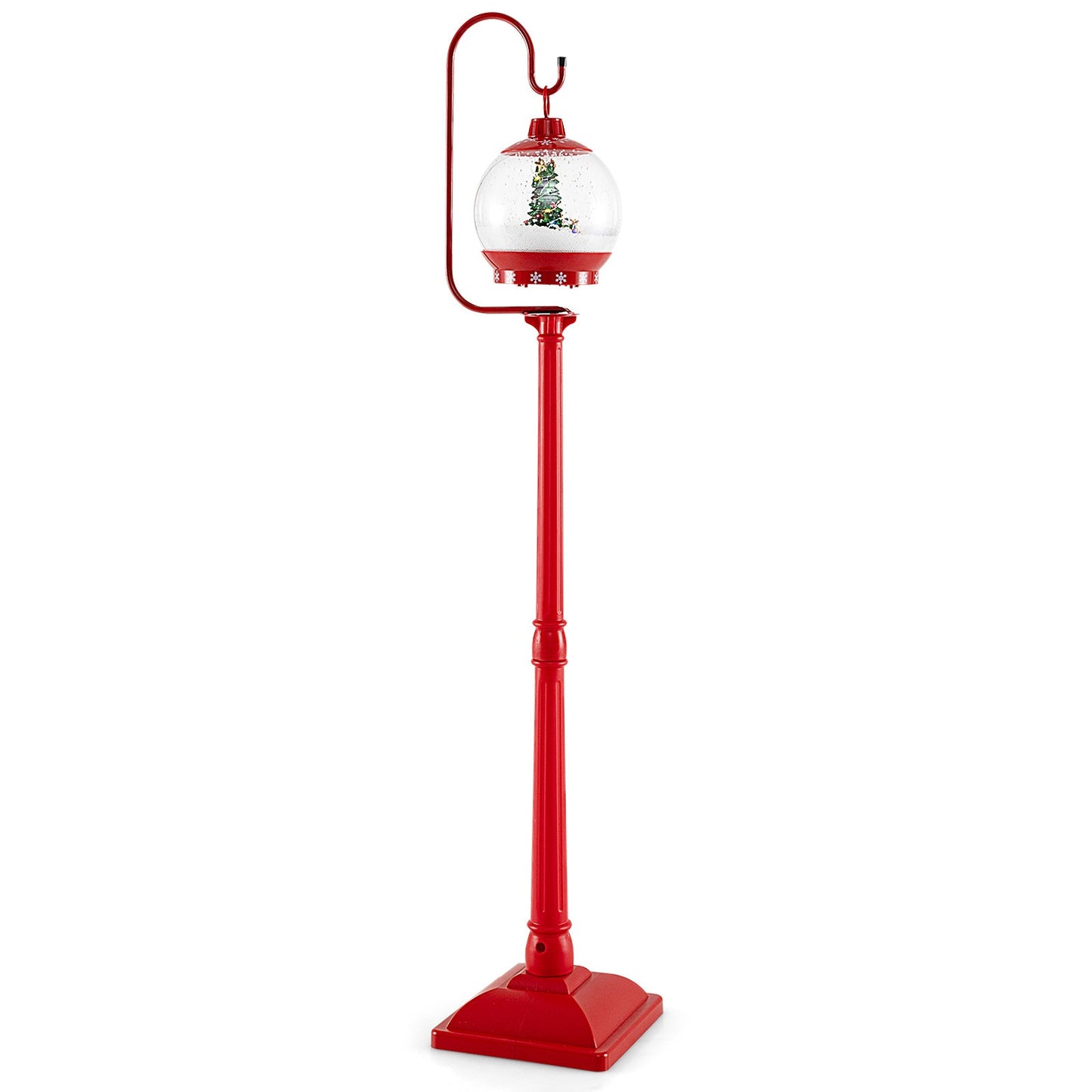 68-inch red festive musical Christmas street lamp post with snow globe lantern DirectDeals on Tampa Home & Garden Store