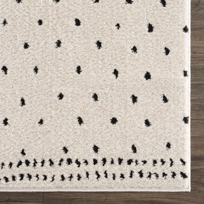 Julie Area Rug, beige shag with small black dotted pattern on Tampa Home & Garden Store