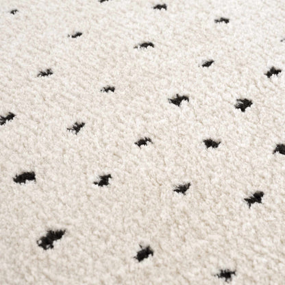 Julie Polka Dot Area Rug In Ivory And Black Color