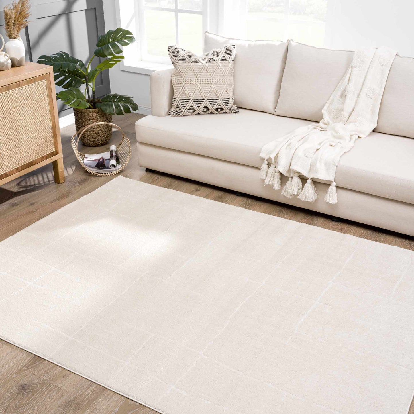 Koume Ivory Area Rug by Boutique Rugs; ivory tone rug on Tampa Home & Garden Store